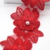 SZBUOJS Red Flower Trimming for Clothing – Elegant Embellishments for DIY Crafts, Dresses, and Accessories