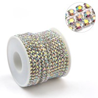 SZBUOJS Crystal Chain Trimming for Clothing – Sparkling Rhinestone Garment Embellishments for DIY Projects